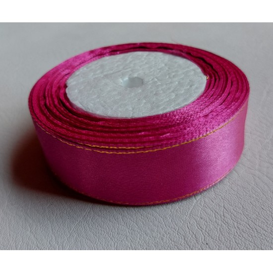 ОПТ Лента атласная с люрексом 25 мм*25 ярдов цв. розовая фуксия, цена за катушку